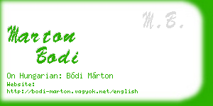 marton bodi business card